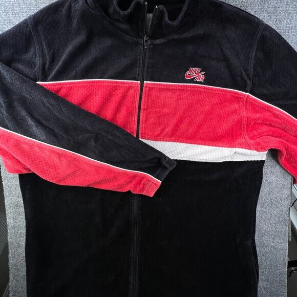 VTG Nike Air Full Zip 2XLT Tall Red Black White Track Jacket Men’s Silvertag - Picture 1 of 13